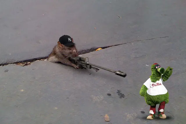 Sad Rat takes aim at the Philly Phanatic by prattkid